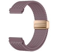 Mastten 18mm Fabric Elastic Magnetic Watch Strap Compatible with Garmin Vivoactive 4s Strap - Venu 3S Venu 2S Band, Soft Nylon Quick Release Braided Watch Straps for Women Men, SmokeViolet