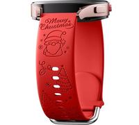 Mastten 20mm Christmas Engraved Soft Silicone Elegante Sport Strap for Samsung Galaxy Watch 4/5/6/7 40mm/44mm, 20mm Silicone Band, Red, 5.5-7.6 Inch (140-195mm), Waterproof, Quick Release Spring Bar