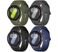 Mastten 4 Pack Sport Straps Compatible with Samsung Galaxy Watch 7 Strap - Soft Silicone Band für Galaxy Watch 6 5 4 Strap 40mm 44mm - No Gap Wave Watchband for 6 Classic / 4 Classic / 5 Pro/FE