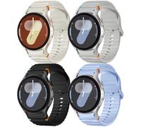 Mastten 4 Pack Sport Straps Compatible with Samsung Galaxy Watch 7 Strap - Soft Silicone Band für Galaxy Watch 6 5 4 Strap 40mm 44mm - No Gap Wave Watchband for 6 Classic / 4 Classic / 5 Pro/FE