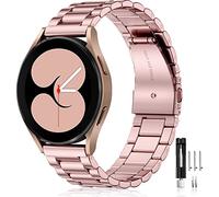 Mastten Compatible With Samsung Galaxy Watch 4/5/6/7 Strap 44mm 40mm - Watch 5 Pro 45mm/4/6 Classic, 20mm Stainless Steel Metal Band for Men Women, RoseGold