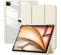 Mastten for iPad Air 13 inch Case (M3 2025 / M2 2024) / iPad Pro 12.9 inch Case (6th/5th/4th/3rd Generation 2022/2021/2020/2018), Built-in Pencil Holder & Auto Wake/Sleep, Clear Back Shell, Starlight