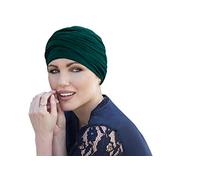 MASUMI Chemo Headwear for Women UK | Chemotherapy Head Coverings | Cancer Turban Headband for Hair Loss | Alopecia Hats | Scarlet (Colour: Green Forest)