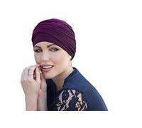 MASUMI Chemo Headwear for Women UK | Chemotherapy Head Coverings | Cancer Turban Headband for Hair Loss | Alopecia Hats | Scarlet (Colour: Purple)
