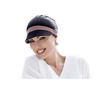 MASUMI Chemo Organic Headwear - Katia Baseball Summer Cap | Cancer Headwear for Women with Hair Loss | Alopecia Hats & Coverings | Reversible Sun Hat | 95% Bamboo (Black and Lilac)