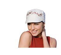 MASUMI Chemo Organic Headwear - Mirna Summer Cap | Cancer Headwear for Women with Hair Loss | Alopecia Hats & Coverings | Sun Hat | Cotton & Linen (Colour: White)