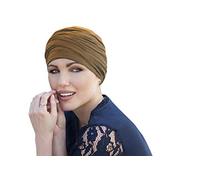 MASUMI Chemo Organic Headwear - Scarlet Turban Hat | Cancer Headwear for Women with Hair Loss | Alopecia Hats & Coverings | 95% Cotton (Colour: Camel)