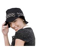 Masumi Headwear Lola Hat/ 100% Cotton Sun Hat and Scarf Style (Black)