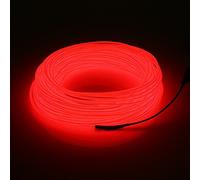 MASUNN 20M EL Led Flexible Soft Tube Wire Neon Glow Car Rope Strip Light Xmas Decor DC 12V-Red