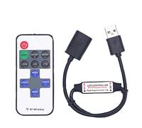 MASUNN DC5-24V 11 Keys Mini USB RF Wireless Dimmer Remote Control LED Controller for Single Color Strip