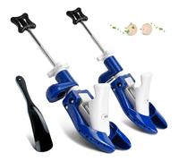 Masvan Shoe Stretcher for Men Women Thick Wide Feet, 6-Way Shoe Tree Expander Adjustable Length Width & Height, Sneakers Widener Spin Loosen Toe Box, Heel & High Instep (Blue for Men's Size UK 7-12)