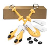 Masvan Shoe Stretcher Wide Feet for Men Women, 4-Way Shoe Expander Widener Adjustable Length Width & Height for Toe Box Thick Instep (Yellow for Women's 2.5-7)