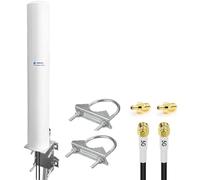 Maswell 4G 5G Antenna Outdoor - 2X2 MIMO External Aerial Cross-polarized Cellular 698-6000MHz for Vodafone Three EE O2 4G LTE 5G Router Modem | 2x SMA-Male & TS9 & RP-SMA, Not for Speed Competition