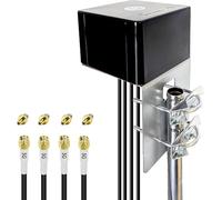 Maswell 4G LTE 5G Antenna Outdoor 4X4 MIMO, Up to 6dBi, Cellular 600-8000MHz, WiFi 6E WiFi 7 Ready, Omni-directional Cross Polarized External Aerial for Campervan Home Router Modem, 4x SMA-Male&TS9