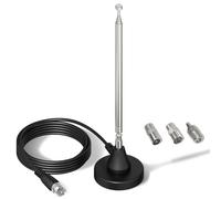 Maswell Dab Dab+ FM Radio Antenna, Indoor Telescopic Digital Antenna with Magnetic Base, Extension Cable for 75 Ohm FM Radio Tuner, Stereo AV, Hi-Fi Receiver
