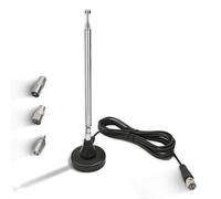 Maswell FM Radio Antenna, Digital Telescopic, 3 m Extension Cable, Magnetic Base, for 75 Ohm DAB/DAB+/FM Radio/Stereo/AV/HiFi Receiver