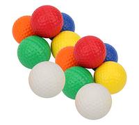 MasYosh 12Pcs PU Ball, Indoor Practice Sponge Foam Balls with Good Elasticity for Swing Training, White Red Orange Yellow Green Blue
