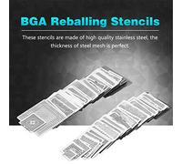 MasYosh 130pcs BGA Reballing Stencils, Stainless Steel Steel Mesh Stencil Kit with Direct Heat Technology, for Laptop Desktop Motherboard Graphics Card BGA Chip Repair
