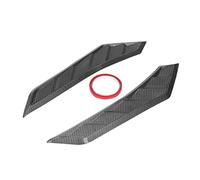MasYosh 2 Pcs Carbon Fiber Style Hood Vents Bonnet Cover, Rubber Material Proof Decorative Car Exterior Upgrade, with Adhesive Tape Base, for Universal Fitment
