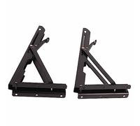 MasYosh 2 Pcs Metal Foldable Shelf Brackets, Wall Mounted Folding Triangular Stand for Tablework with Rivet Screws Fixed, for Space Saving Indoors