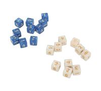 MasYosh 20 PCS Acrylic Square Corner Dice, Colorfast Lightweight 6 Sided Number Dice Set with Water Wave Patterns, for Board Games Math Games