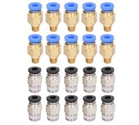 MasYosh 20Pcs 3D Printer Pneumatic Fitting, PC4 M6 and PC4 10 Replacement Kit with Brass and Stainless Steel Construction, for Ender 3 3 Pro V2 5 5 Pro Plus CR 10