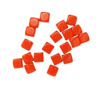 MasYosh 20pcs Dice, Round Corner Plastic 16mm Teaching Toys, with No Printing for Board Games Party Math Games (Orange)