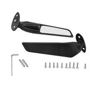 MasYosh 2pcs Motorcycle Side Mirror, Aluminum Alloy Wind Wing Mirror Replacement for ZX6R 650 400 250 300, with Adjustable Angle and Shock Resistant Design