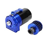 MasYosh 300ML Oil Catch Can, Aluminum Breather Tank Reservoir for Car Engine, with Mounting Bracket and Air Filter, Universal Accessory (Black Blue)