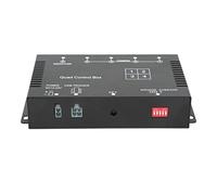 MasYosh 4 Channel Video Splitter 1080P AHD for RV Truck Bus Trailer | DC12V 24V Wide Voltage, Aviation Head Interface, Supports Quad Display and Turn Signal Trigger, ABS Metal Housing
