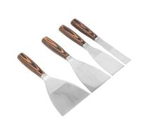 MasYosh 4 Pcs Putty Scraper Set, 1 2 3 4 Inch Stainless Steel Wooden Handle Wall Scrapers with Storage Bag, for Wall Repair Paint Plaster Clearance