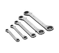 MasYosh 5Pcs Ratchet Wrench Set, Double End Chrome Vanadium Steel Ratcheting Spanner with Standard Sizes, for Auto Repair Industrial Machinery Home Renovation