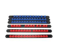 MasYosh 6pcs Socket Organizer, 360 Degree Swivel Removable End Cap with 28 Clips for 1 4in 28 Clips for 3 8in 24 Clips for 1 2in Drive Sockets, Fits Shallow and Deep Metric SAE Sockets