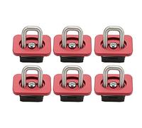 MasYosh 6Pcs Truck Bed Tie Down Anchors, Stainless Steel Bull Rings 1000lbs Load Bearing, with Fully Retractable Rings, for Silverado Sierra 2007 2021 (Red)