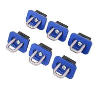 MasYosh 6Pcs Truck Bed Tie Down Anchors, Stainless Steel Bull Rings 1000lbs Load Bearing, with Fully Retractable Rings, for Silverado Sierra 2007 2021 (Blue)