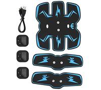 MasYosh Abdominal Muscle Trainer, EMS Fitness Equipment with LED Screen and Hydrogel Sticking, Multi Position Exercise for Reduction and Body Shaping (Blue)