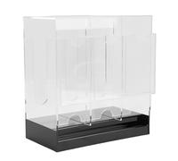 MasYosh Acrylic Card Dispenser with 3 Slots | Transparent storage holder, Stylish black base, Effective card protection, Ideal for trading cards