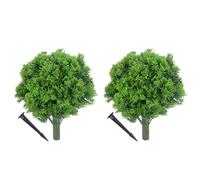 MasYosh Artificial Cedar Topiary Tree Realistic Evergreen Cypress Shrub for Outdoor Home 2PCS Set for Front Porch Material Size