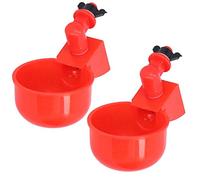 MasYosh Automatic Chicken Water Cup Red Drinking Bowl for Poultry 2pcs for Bird Watering Use