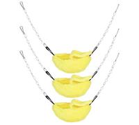MasYosh Banana Shape Cozy Hammock Bed for Small Pets Hanging 3 Sets for Hamsters, Parrots, Birds for Pet Cage Winter Warmth (Yellow)