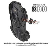 MasYosh Bike Cleats, Top Power Transmission for Efficient Cycling, with 14° Rotation Adjustment, Optional 2 Hole Nut and Metal Plate, Fits SH51 Look X Track Pedals (Black)