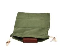 MasYosh Canvas Leather Foraging Pouch Durable Foldable Fruit Picking Bag for Camping, Belt Foraging Bag for Outdoor Activities (Green)