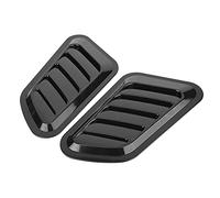 MasYosh Car Hood Vent Cover, 2Pcs ABS Air Intake Turbo Decoration with Adhesive, Universal Fitment for Car Use (Black)