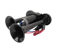 MasYosh Dual Trumpet Air Horn, 130dB Loud Warning Sound for Truck Train | 100-110 Characters, High Strength Metal, Chrome Plated, Easy Installation, Compatible with 24V Vehicle Systems, Operating