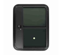 MasYosh Entrance Door, Premium Aluminum Alloy Frame with 4mm Black Tempered Glass, Sealed Rubber Rings, One Way Outlet Window, for RV Trailer Van