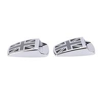 MasYosh Front Hood Wiper Spray Nozzle Cover, 304 Stainless Steel Union Jack Design, with Double Sided Tape for 1st 2nd 3rd Gen R50 R52 R55 R56 R57 R58 R59 R60 R61 F54 F55