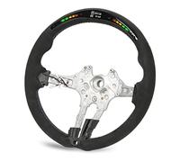 MasYosh LED Shift Light Steering Wheel, 20 LEDs Performance Display with RPM Speed Lap Time Data, Blue Stitching Flat Bottom Design, for 1 2 3 4 Series X5 X6 M Sport M2 M3 M4 Models