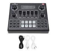 MasYosh Live Sound Card, Professional Dual Channel Mixer Board with 8 Modes 12 Electronic Tones for Live Streaming Phone PC