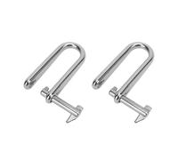 MasYosh Long D Shackle, 2pcs 8mm 316 Stainless Steel Heavy Duty D Ring Shackles with High Polishing for Boats RVs Trailers Marine Outdoor