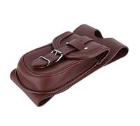 MasYosh Motorcycle PU Leather Gas Fuel Tank Cover Panel Pad Bib with Pouch Motorbike Accessory (Brown)